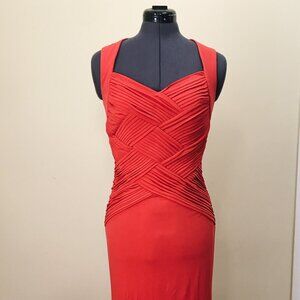 Womens Red Formal Full Length Dress